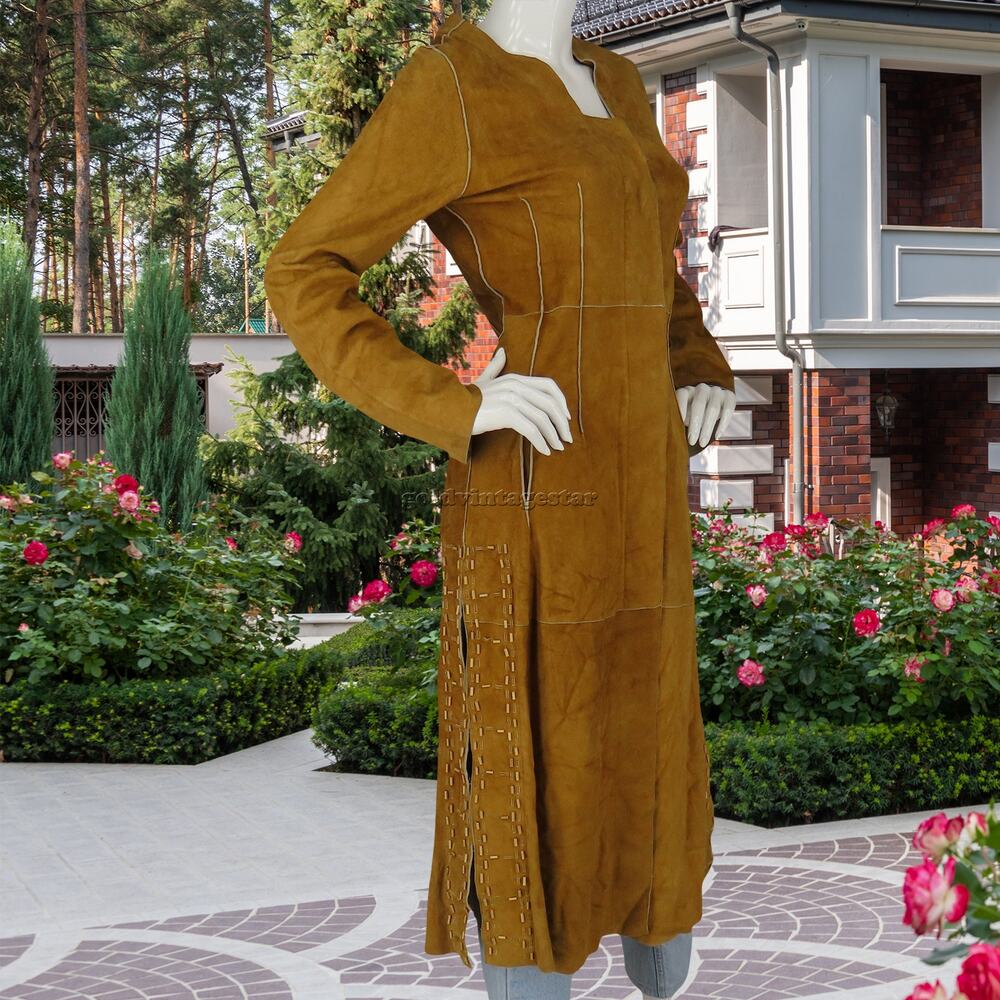 Vintage Hilfiger Suede Fringe Coat Southwestern S